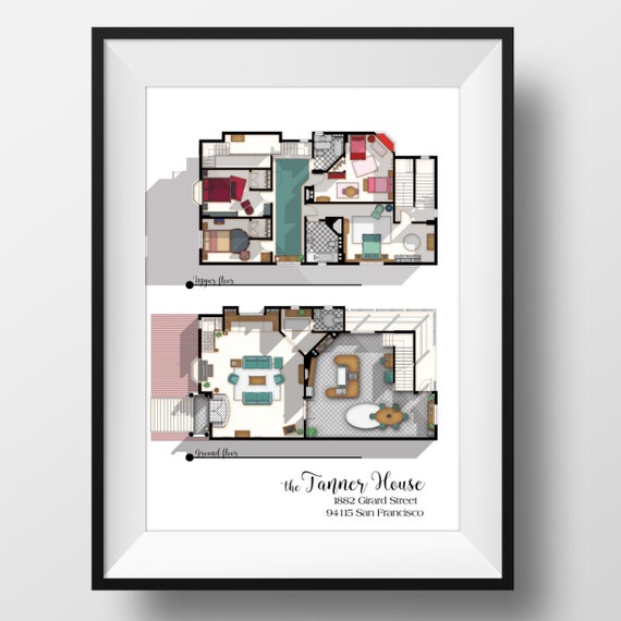 Full House Tv Show Floor Plan Fuller House Tv Show Layout Etsy