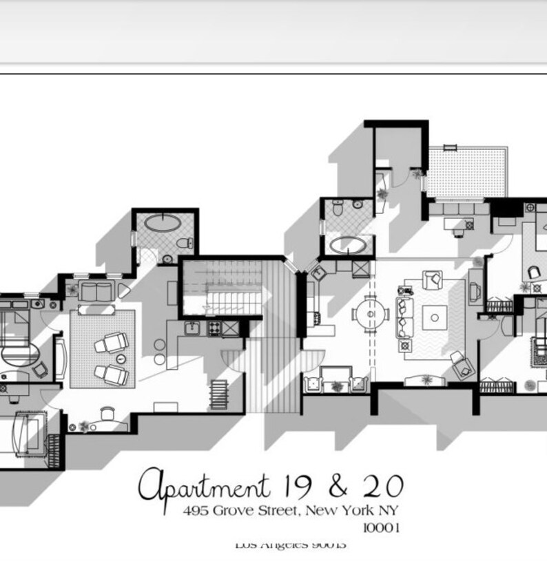 Joey And Chandler s Apartment Floor Plan Floorplans click Joey And Chandler s Apartment Floor Plan Floorplans click