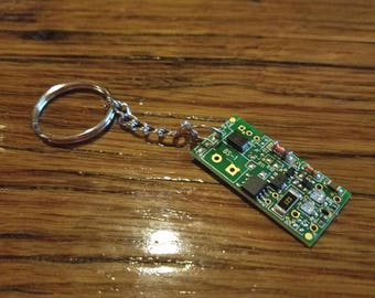 Techie Circuit Board Unisex Cyberpunk Keychain / Found Object Geek Engineer Multicolored Accessories / Upcycled Mixed Metal Repurposed Chip