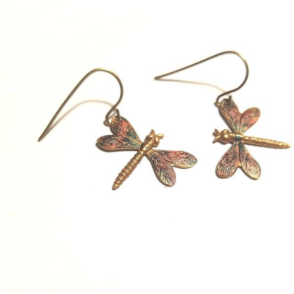 Colorful Dragonfly Earring | Multicolored Whimsical Beach Spiritual Jewelry | Dragonflies | Rainbow Colored Earrings | Hypoallerginc Jewelry