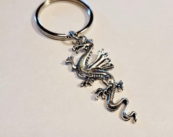 Silver Dragon Steampunk Cosplay Keychain.