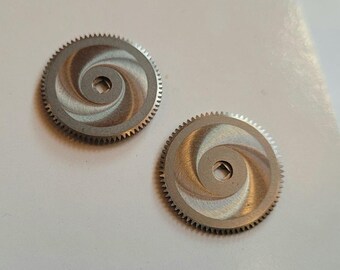 Unisex Abstract Repurposed Metal Swirl Studs / Industrial Hardware Round Designer Earrings / Hypoallergenic Nickel Free Post.