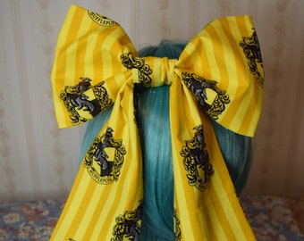 Harry Potter Hufflepuff Hair Bow ~ Great Gift~ Large hair bow~ Lolita Fashion