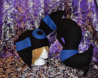 Umbreon Fleece Tail and Hat-Costume/Cosplay set- shiny also available - perfect for Halloween