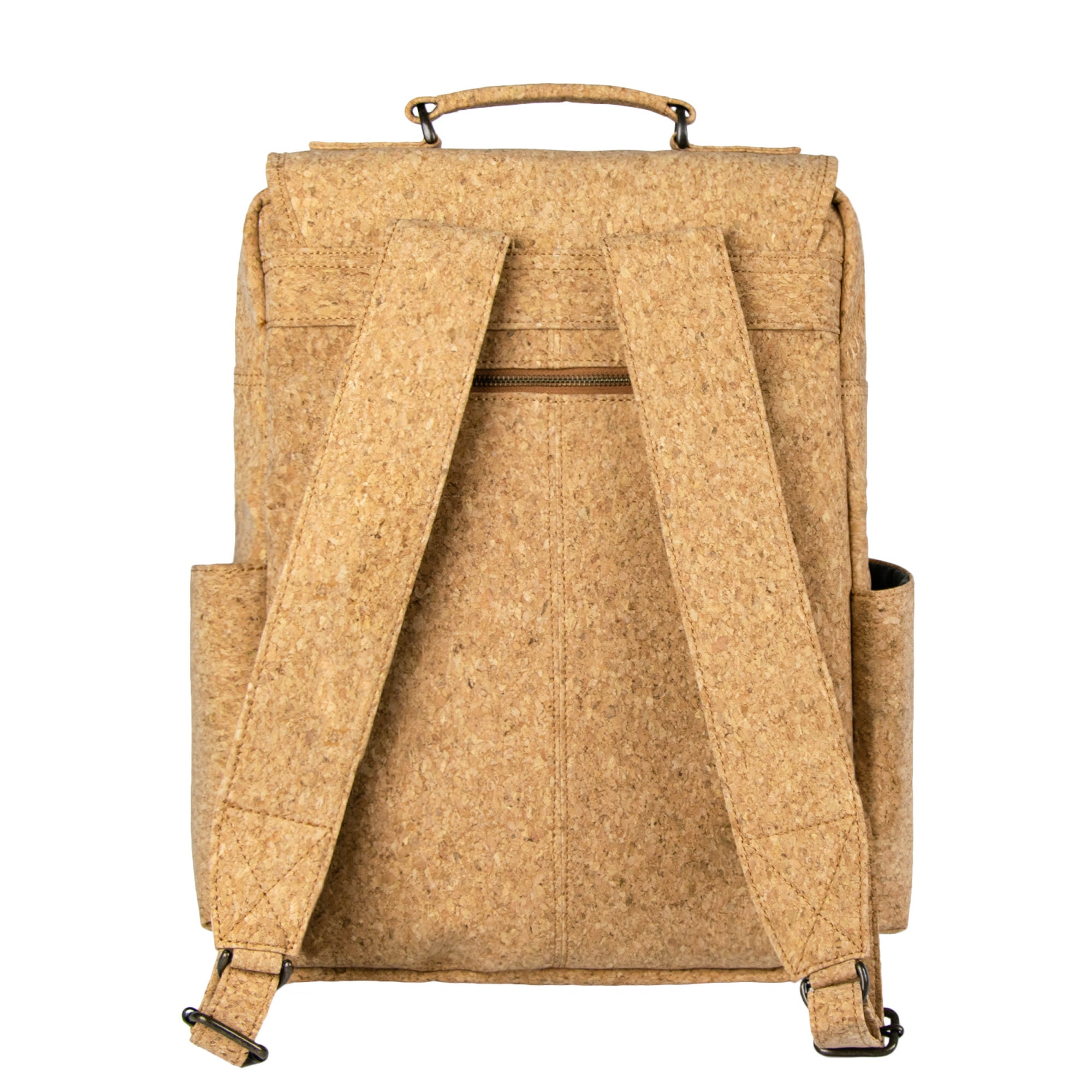 Green And Salmon Cork Backpack by Artelusa