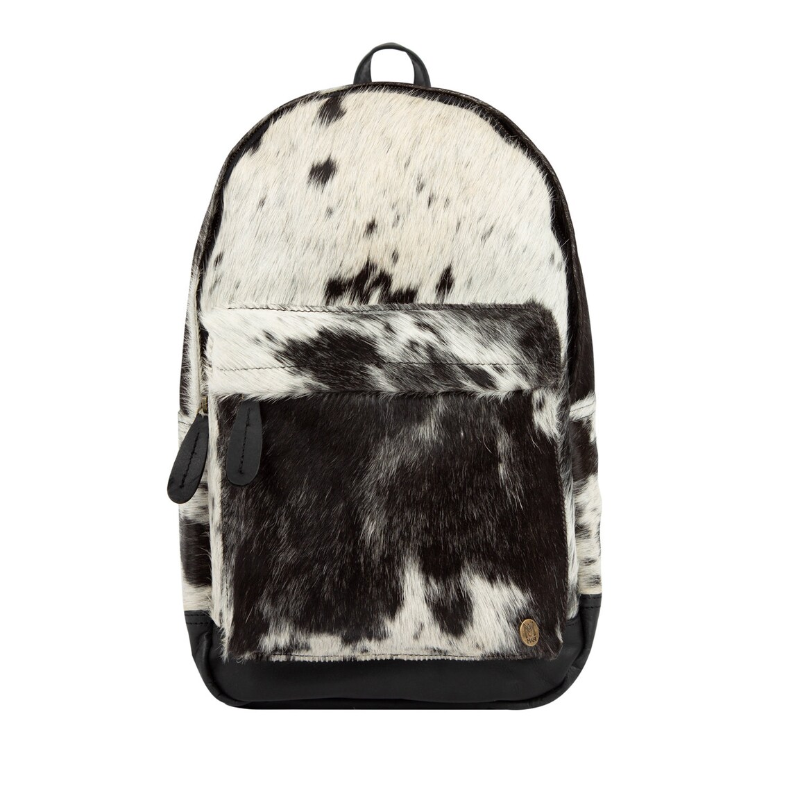 Cowhide Leather Backpack Rucksack in Black & White Pony Hair Etsy