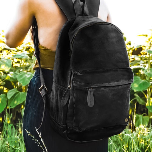 Personalized Initials Leather Backpack Laptop Backpack in Etsy