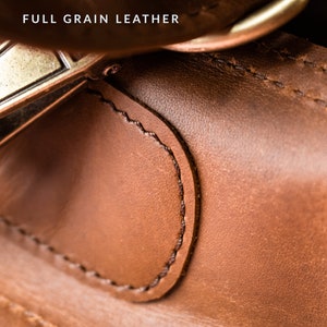 Personalized Full Grain Leather Holdall Cabin Bag Weekend Bag Unisex Work Bag Overnight Bag in Vintage Brown Handmade by MAHI image 4