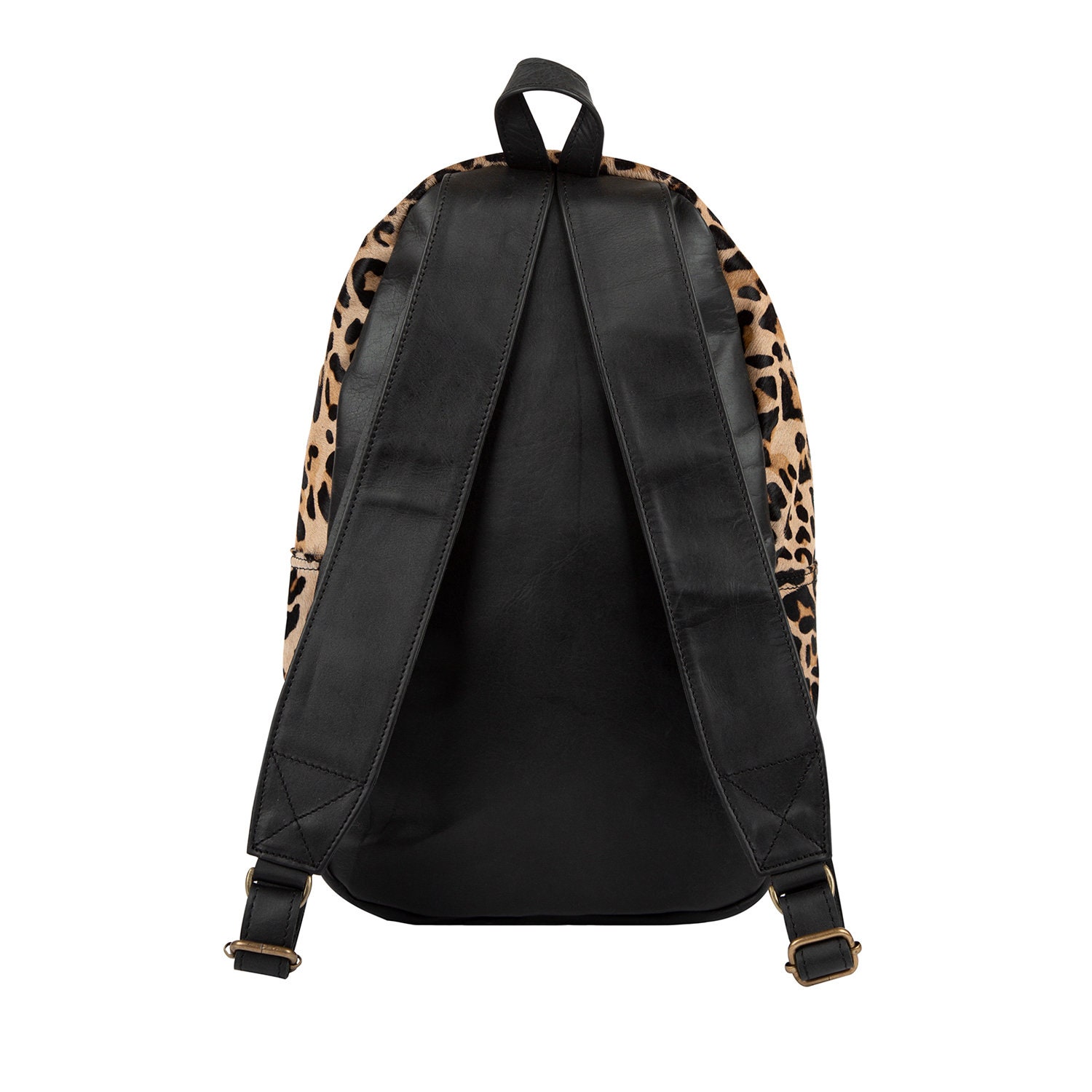 Laptop Backpack- Italian Leather and calf hair, leopard print, BRAND NEW Handmade Pink Leopard Print Leather Backpack, Italian  main image 3