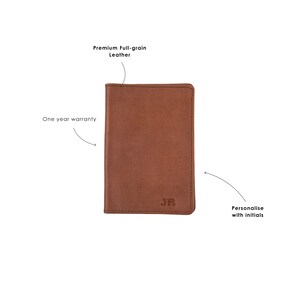 Personalized Brown Full Grain Leather Passport Cover/Holder Travel Accessory Wedding Gift Personalized Travel Gift Handmade by MAHI image 6