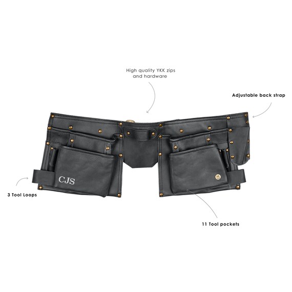 black leather tool pouch