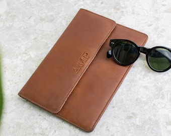 Personalized Family Travel Wallet in Brown Full Grain Leather | Organiser | Portfolio | Document Holder Handmade by MAHI