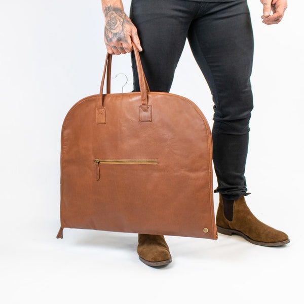 Leather Garment Bag Etsy