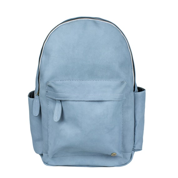 leather backpack with side pockets