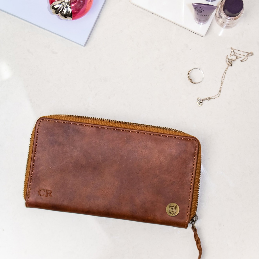 Personalized Full Grain Leather Purse/wallet for Her Handmade Etsy