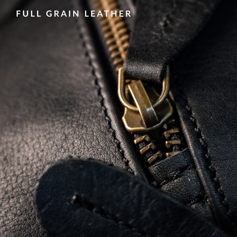 Personalized Leather Hanging Wash Bag Men's Shaving Kit/Dopp Kit in Full Grain Black Leather & Waterproof Lining Handmade by MAHI Leather image 7