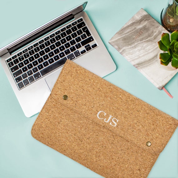 Personalized Vegan Cork Leather MacBook Laptop Case sleeve Macbook MacBook Pro Pro Retina and Air 11 12 13 15 in Cork Leather Etsy
