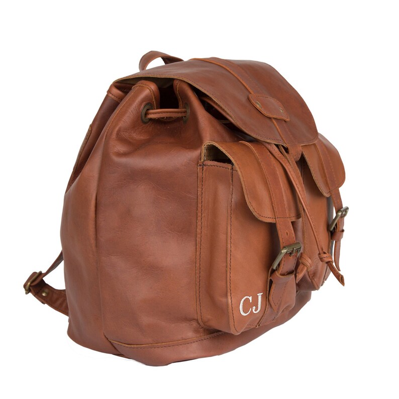full grain leather backpack