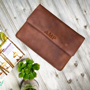 Cartera de viaje familiar personalizada en piel de grano completo marrón / Organizador de piel para viajes / Estuche de piel para portafolios / Portadocumentos imagen 5