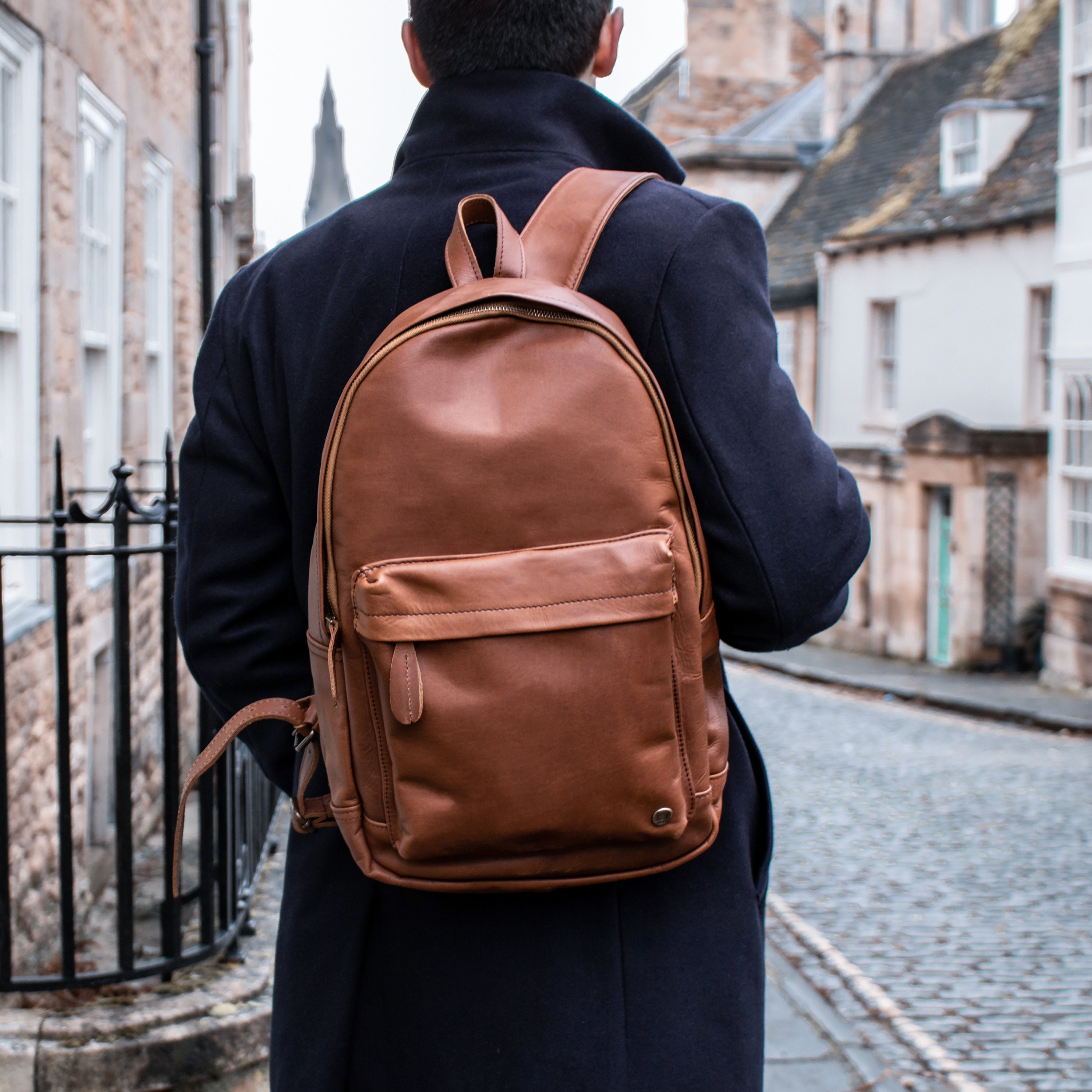 Buy Personalized Leather Backpack Laptop Backpack in Black or Online in  India 