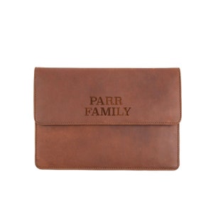 Cartera de viaje familiar personalizada en piel de grano completo marrón / Organizador de piel para viajes / Estuche de piel para portafolios / Portadocumentos imagen 4