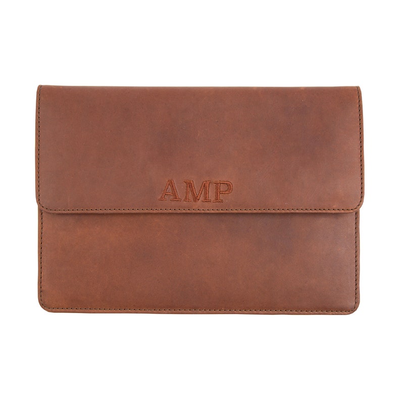 Cartera de viaje familiar personalizada en piel de grano completo marrón / Organizador de piel para viajes / Estuche de piel para portafolios / Portadocumentos imagen 6