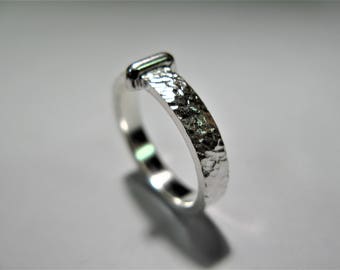Bague inspirée de Claire d'Outlander, fabriquée à la main en argent martelé 925