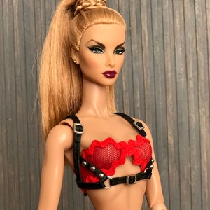 Harness top for 12'' fashion dolls | Black | For adult collectors only |