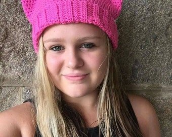 Pink pussy hat womans march