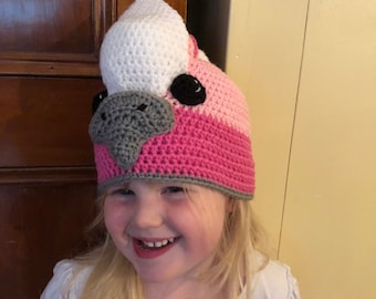 Australian galah bird hat beanie