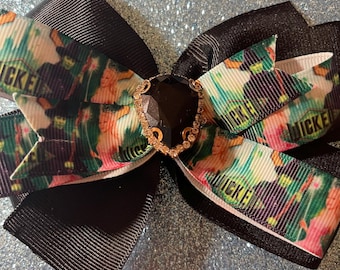Wicked hair Bow with black gem