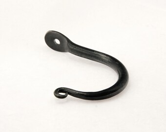 Hook, hand forged from mild steel.