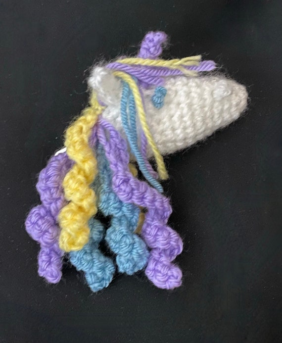 Easy Crochet Unicorn Hair Clip Pattern in the Amigurumi Style. Etsy