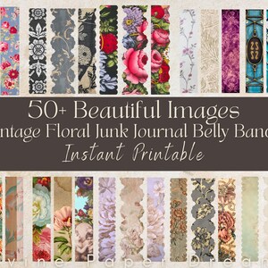 Plus de 50 belles pochettes de journal floral, journal romantique indésirable, éphémères vintage, pages de journal vintage, images de journal indésirable vintage, imprimable