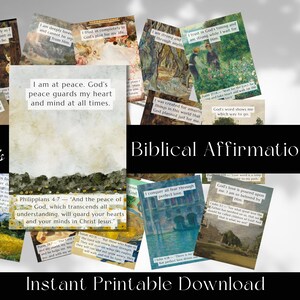 Cartões de Afirmação Bíblica para Imprimir, Cartões de Afirmação Positiva, Flash Cards das Escrituras para Mulheres, Quadros de Visão para Imprimir, Arte Cristã