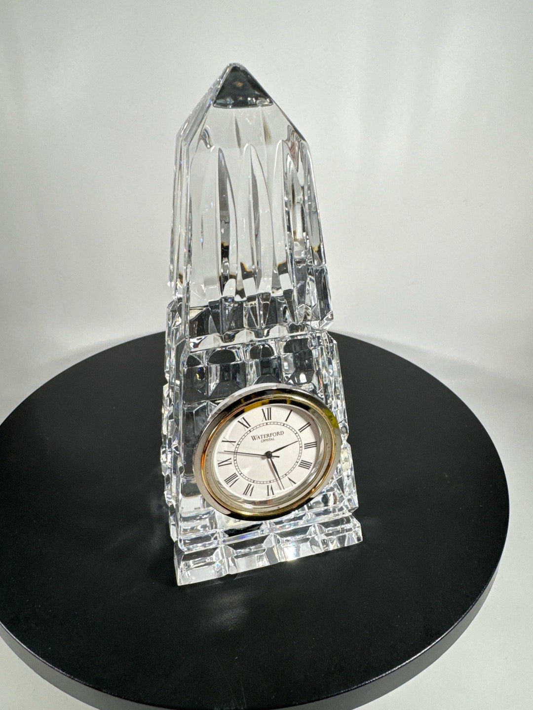 Vintage Waterford Crystal Obelisk Clock Ireland Etsy