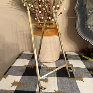 Large Brass Folding Easel | Display | Art | 11 &quot; High | Vintage Style