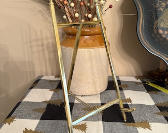 Large Brass Folding Easel | Display | Art | 11 " High | Vintage Style