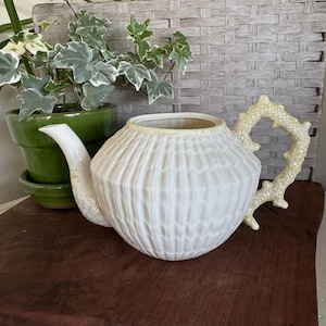 Vintage Irish Belleek Tea Pot | Unique Piece for Serving Tea | Elegant Gift | Irish Replacement Piece | Green Mark “Neptune” Shell