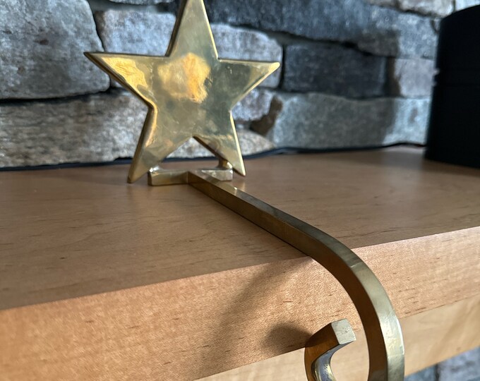 Vintage Solid Brass Christmas Star Stocking Holder Etsy