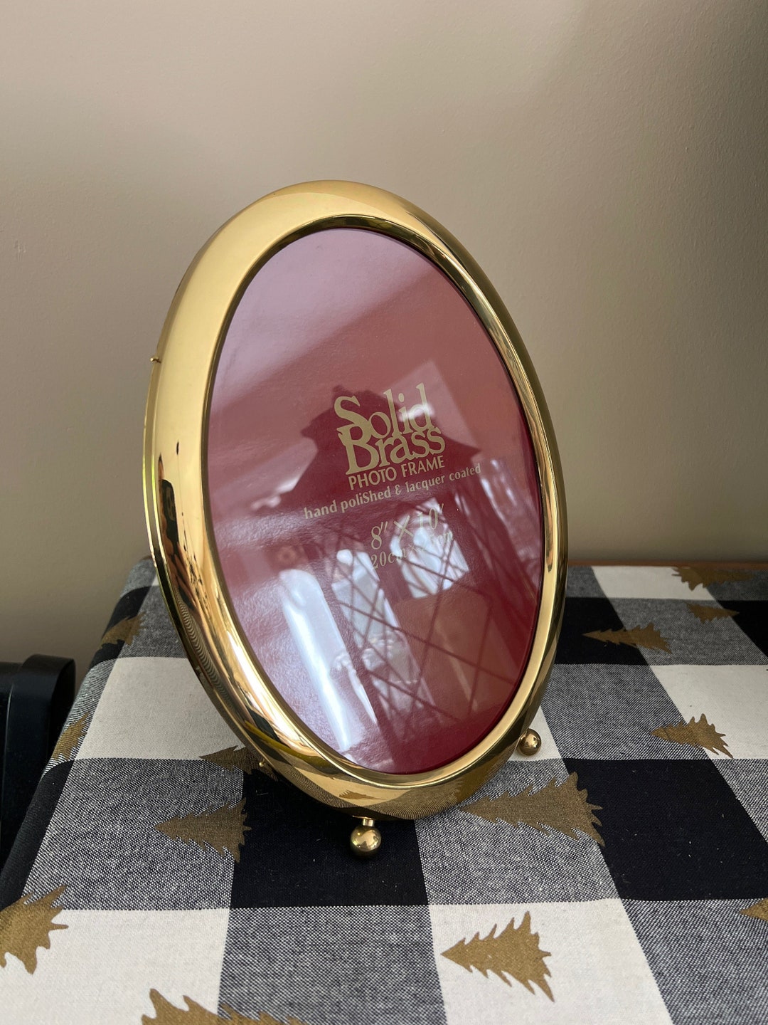 Vintage Brass Large Oval Picture Frame 8 X 10 Etsy