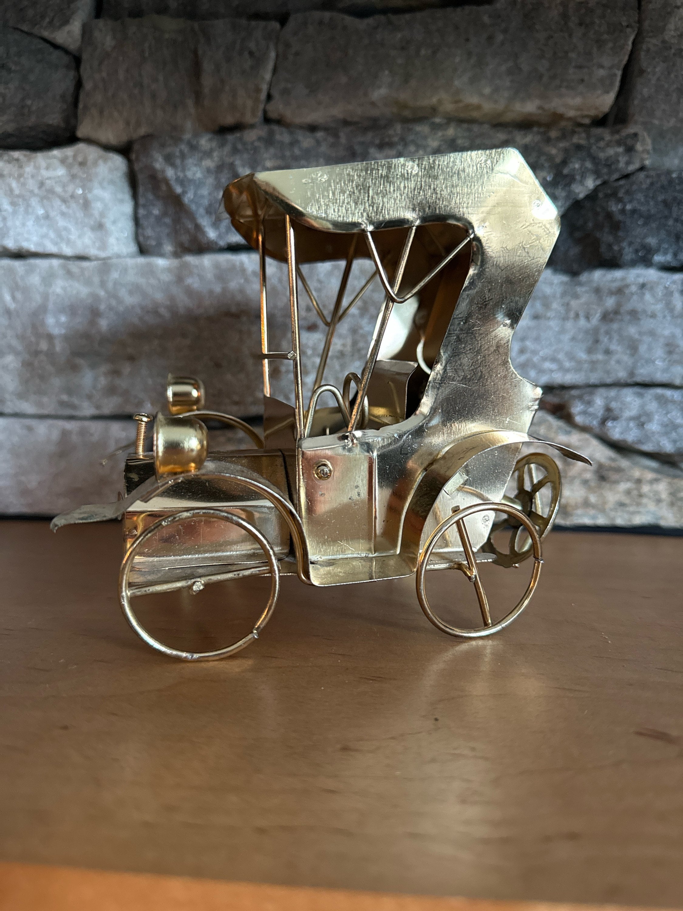 Brass Plated Metal Vintage Car Music Box | Ford Model A | Set