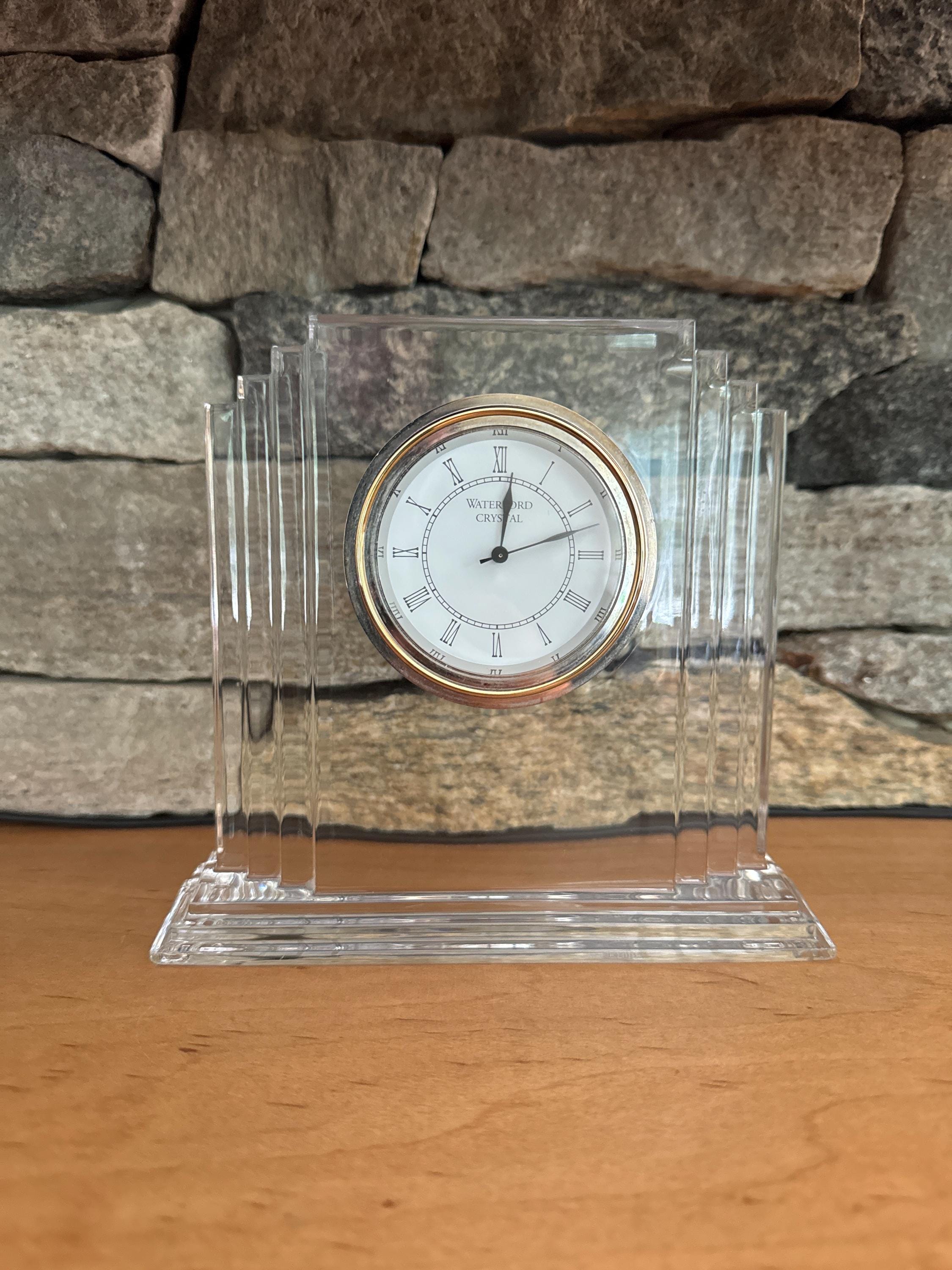 Large Vintage Waterford Crystal Clock Metropolitan Ireland