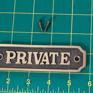 PRIVATE Sign casted in brass | Choose Polished Brass or Antique Brass finish | Private | Vintage | Old Fashioned