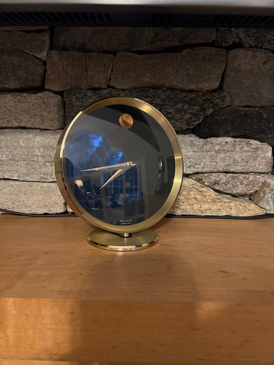 Vintage Movado Quartz Brass Clock Desk Mantel Set Design Etsy