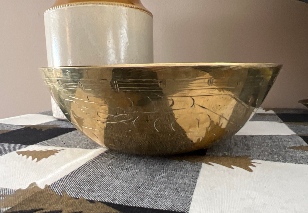 Vintage Brass Catch All Planter Decorative Bowl Asian Etsy