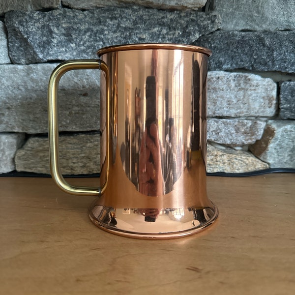 Vintage Copper Mug Stein with Brass Handle | Copper Craft Guild | Made in USA | Bar Decor