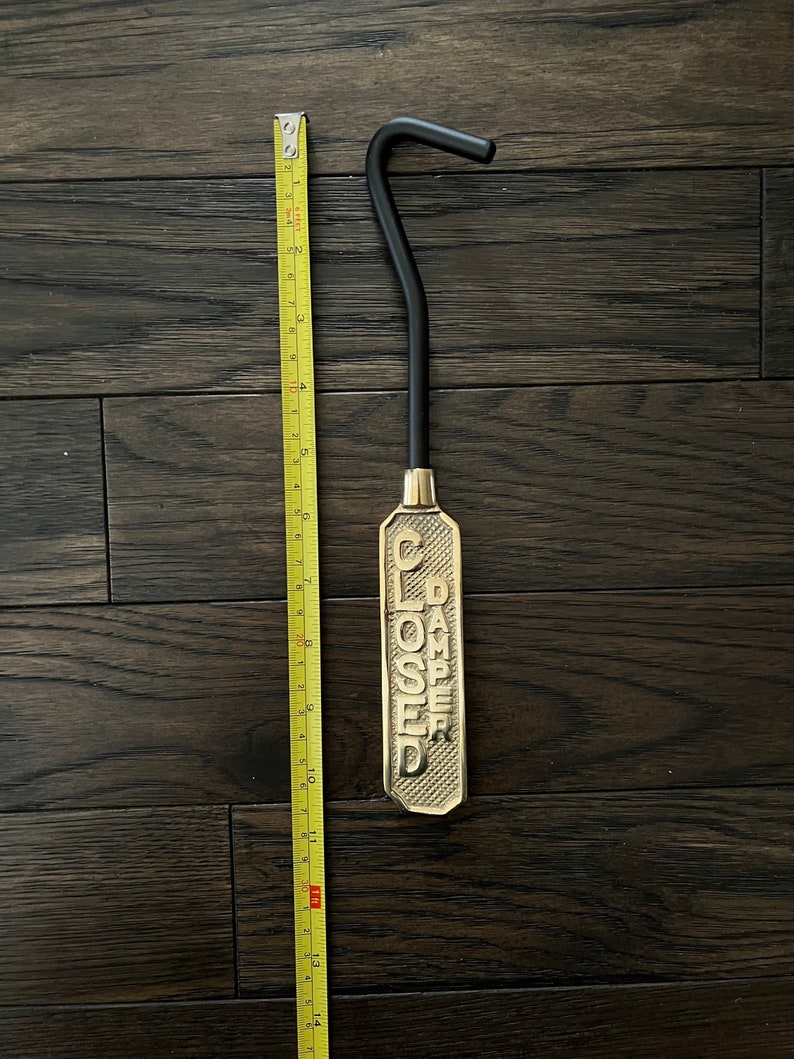 Vintage Brass Damper Open Closed Hook Sign - Etsy