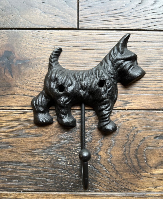 Cast Iron Scottie Dog Hook Mudroom Pet Leash Holder Etsy