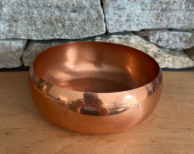 Vintage Copper Bowl Planter 6 Inch Etsy